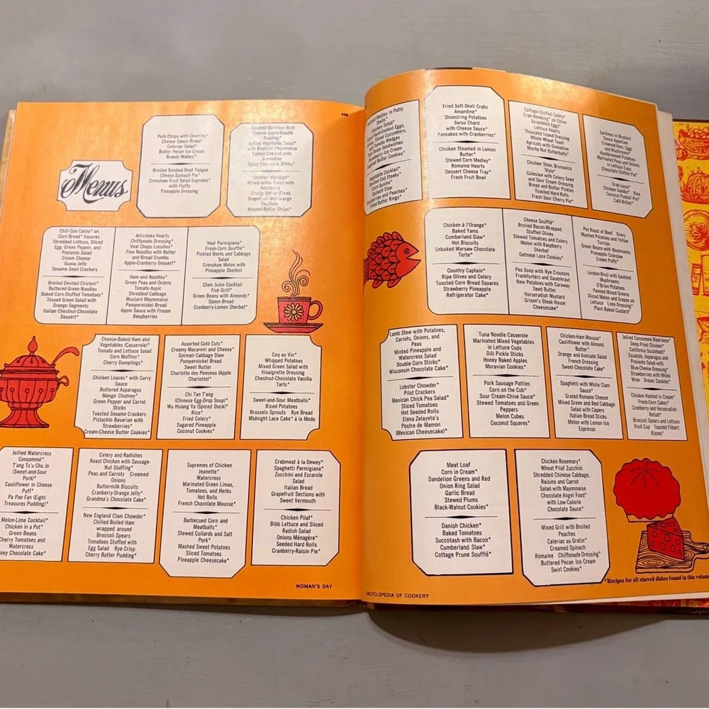 Vtg 1966 Womans Day Encyclopedia of Cookery Vol 3‎ Retro Mid Century Decor